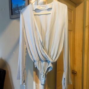 I AM STUDIO Sky Blue Long Sleeve Bodysuit SIZE S